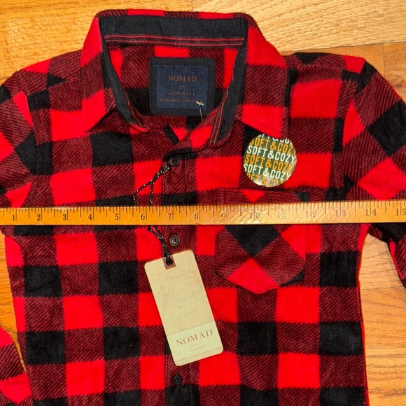 NWT Kids Red/black Plaid Nomad shirt size 6 - Picture 4 of 6